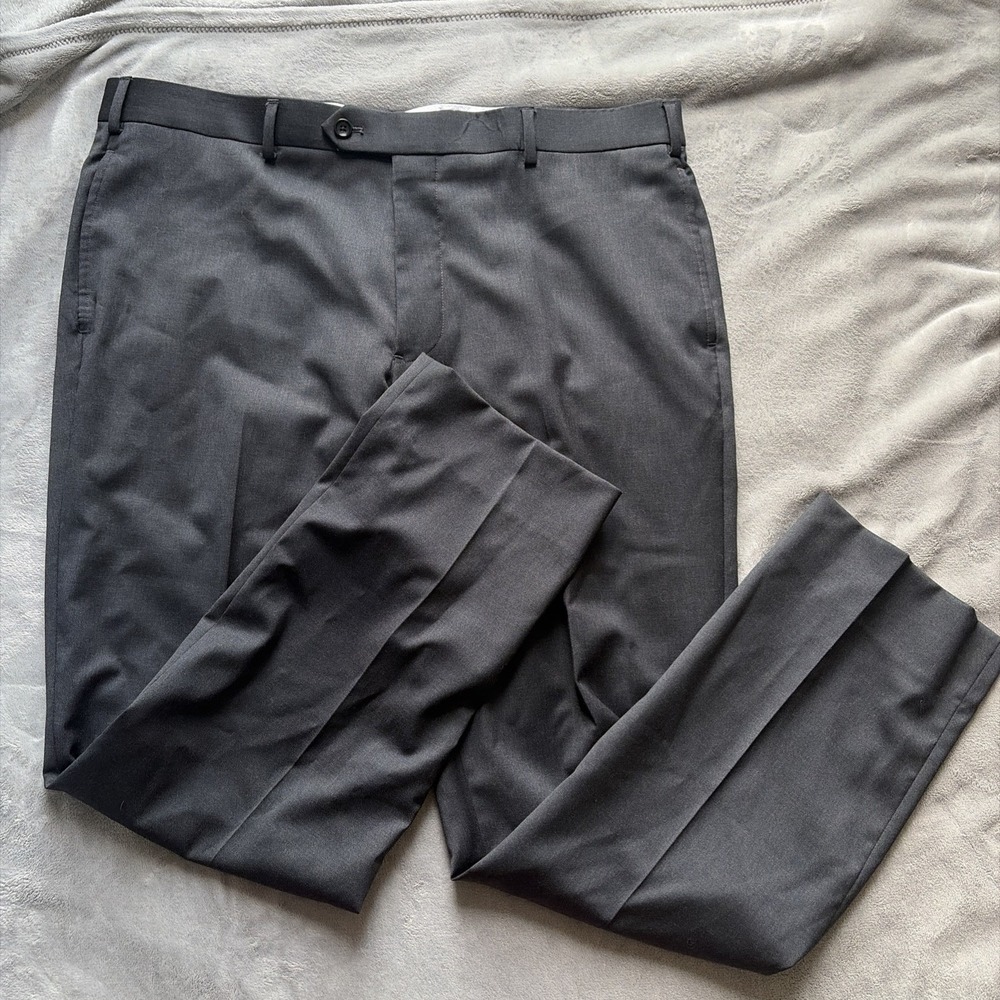 Brooks Brothers BrooksFlex Regent Fit Wool Dress Pants 40x30 Gray Reda Exclusive